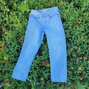 Levi's Light Wash Wedgie Straight Jeans Button Front Fly Size 27